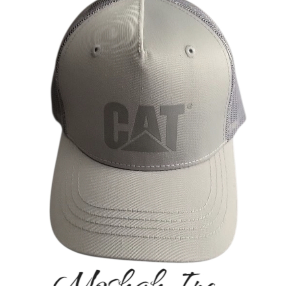 Caterpillar Cat Equipment Twill  Mesh Hat Cap Snapback Grey Mesh